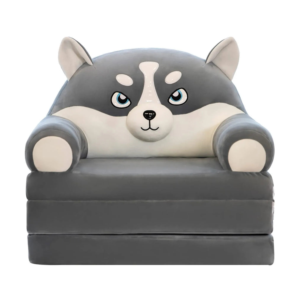 Children's 2-in-1 Foldable Plush Sofa Bed Cartoon Kids Chair & Nap Lounger