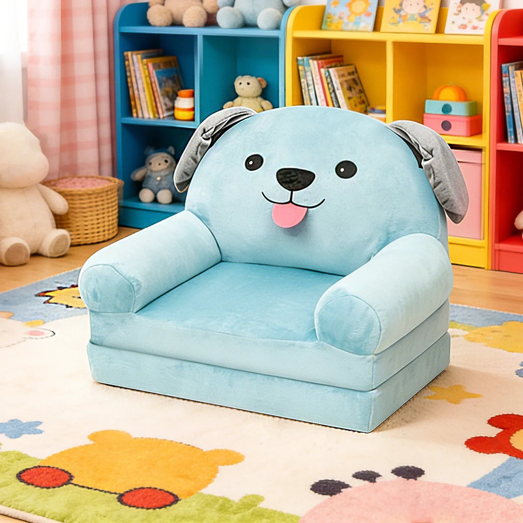 Foldable Kids Sofa Toddler Armchair (Ages 1-4) – Foam-Filled Convertible Seat & Sleeping Mat for Reading Nursery Bedroom