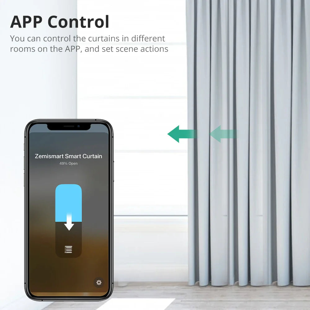 Matter & Thread Smart Curtain Motor — App Control for Google Home, SmartThings & Siri | RF Remote, Automatic Curtain System