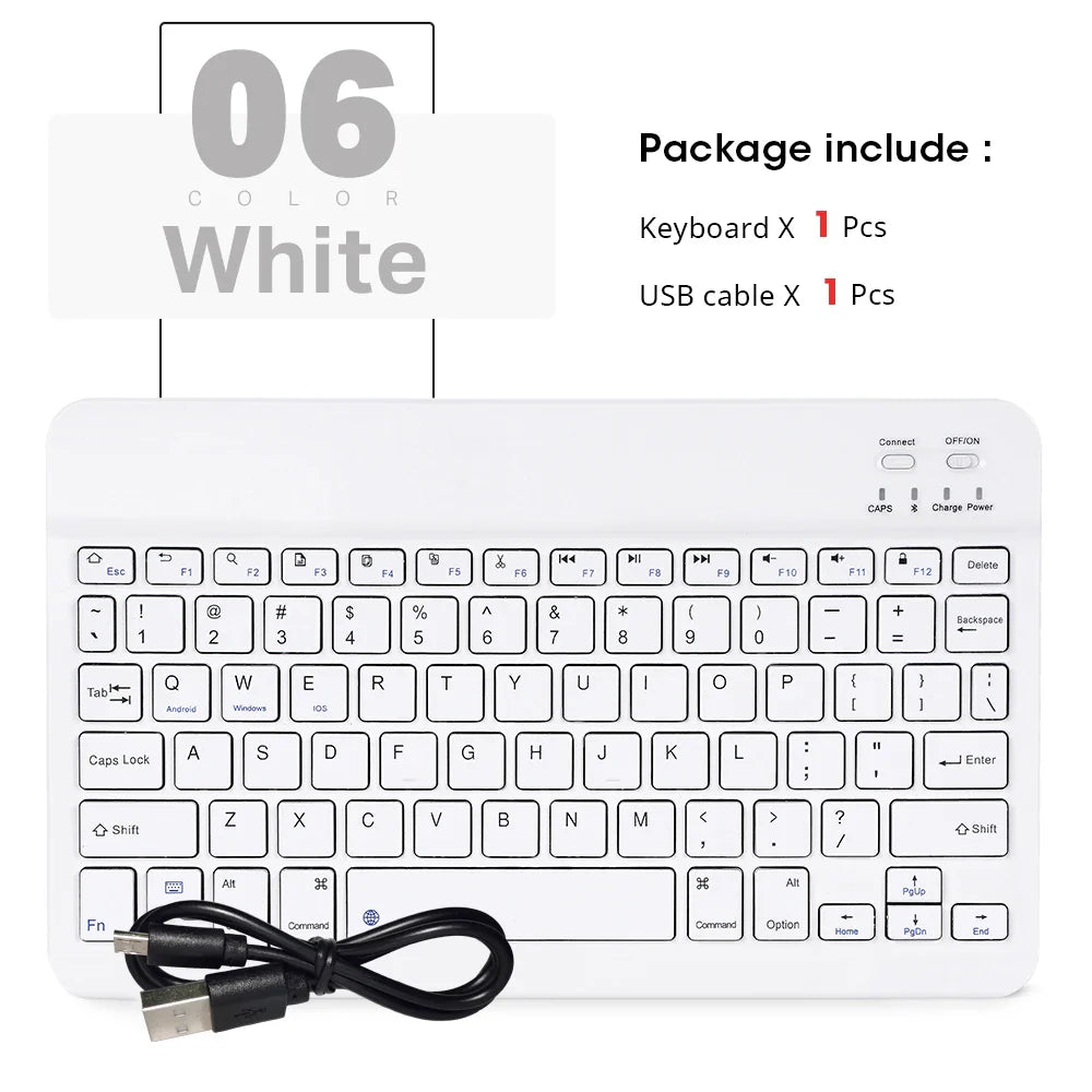 Mini Wireless Bluetooth Keyboard and Mouse — Portable Slim Rechargeable Keyboard for iPad, iPhone, Android Tablets, Samsung, Xiaomi, Mac & Windows
