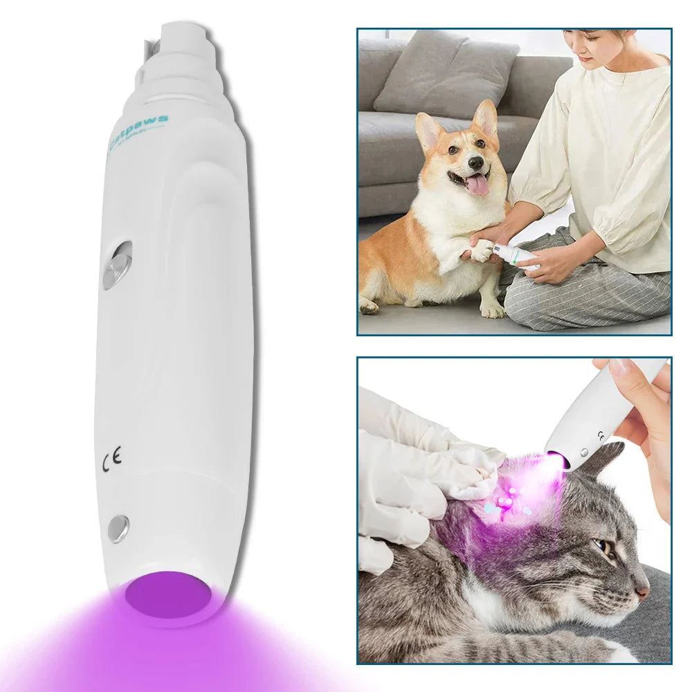 USB Rechargeable Electric Pet Nail Grinder - Quiet Dog & Cat Nail Trimmer, 2-Speed 3-Port Diamond Bit