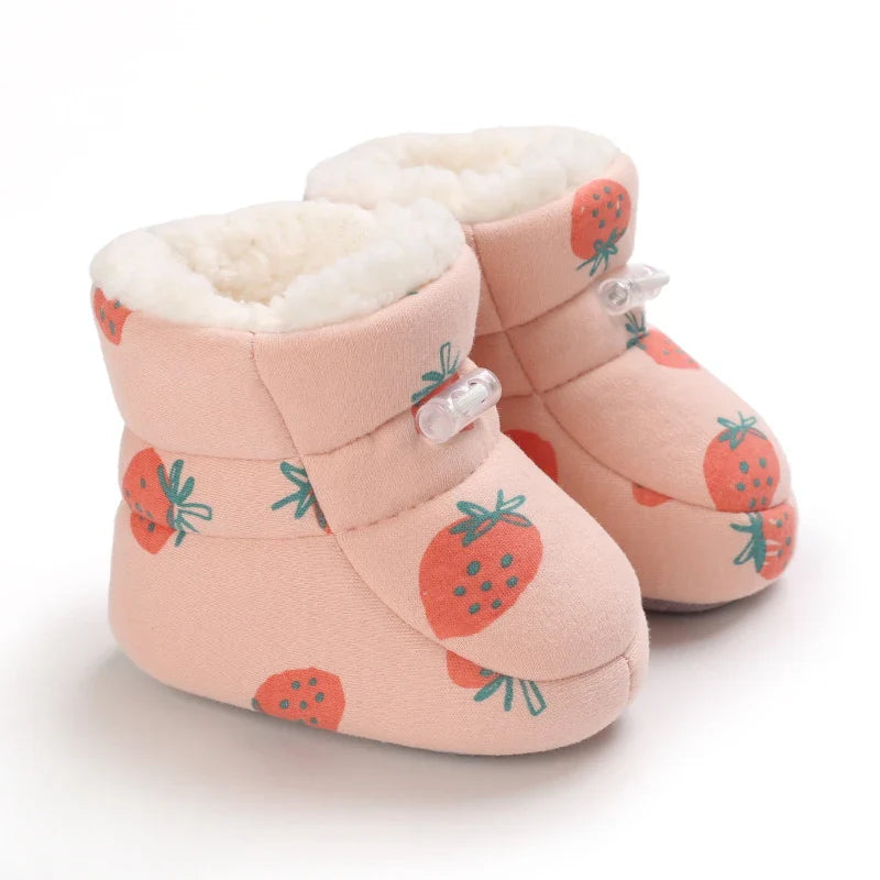 Winter Baby Boots Cartoon Soft-Sole Anti-Slip Warm Toddler Walking Booties for Boys & Girls