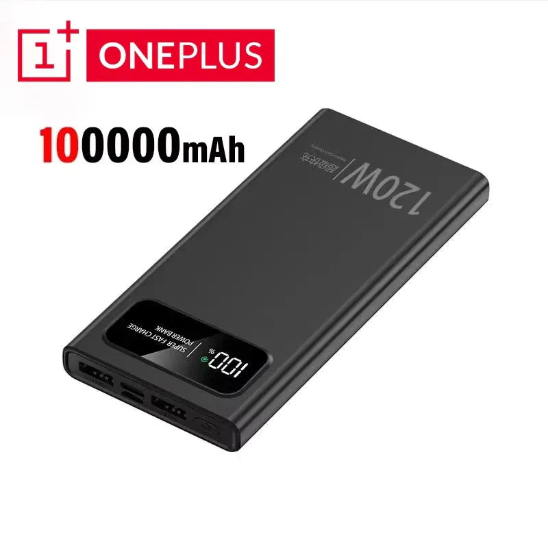 200000mAh 120W Fast Charging Portable Power Bank with LED Digital Display – USB-C & USB-A External Battery for Smartphones & Tablets