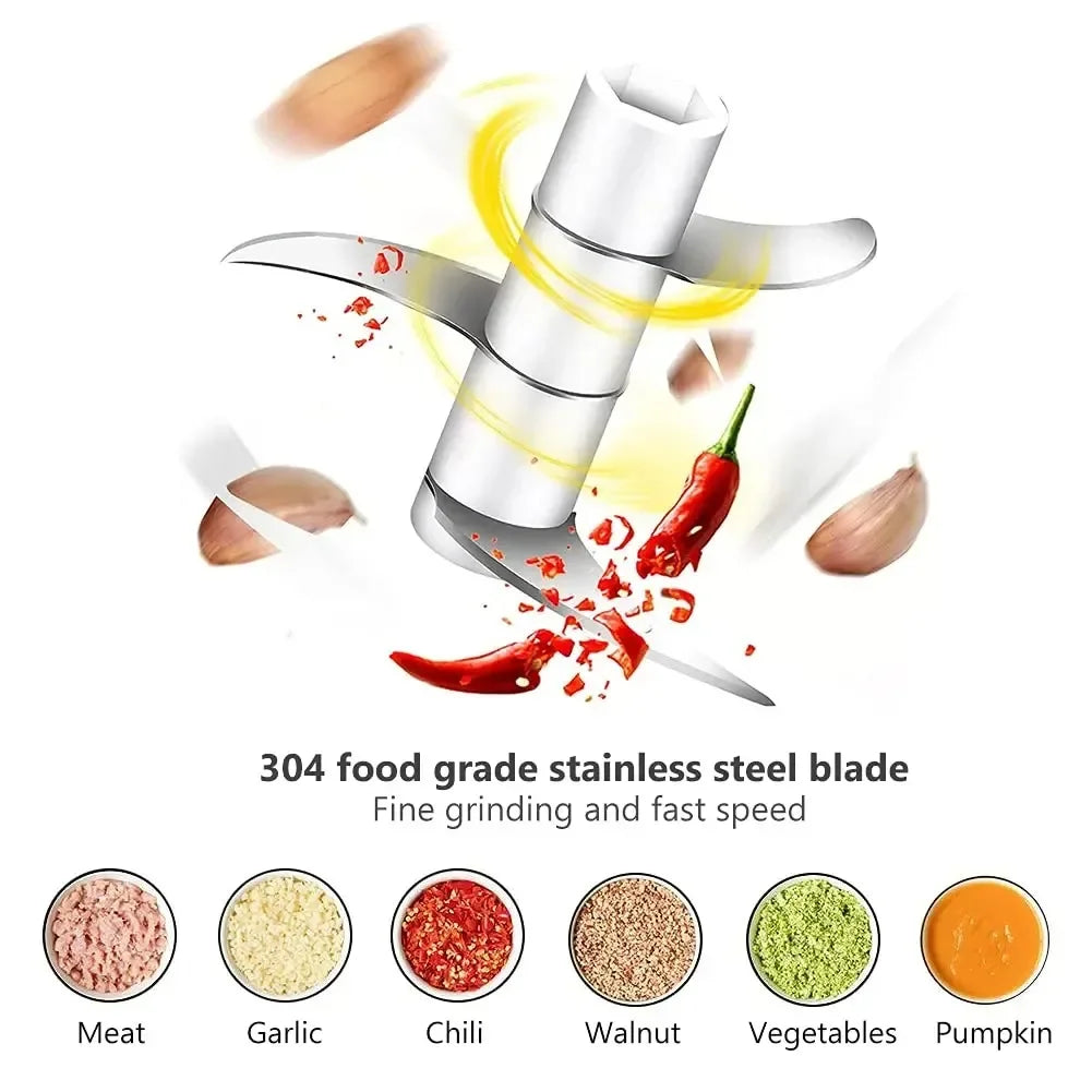 USB Rechargeable Electric Garlic Chopper & Crusher, Mini Portable Food Chopper 250/100 ml (8.5/3.4 fl oz)