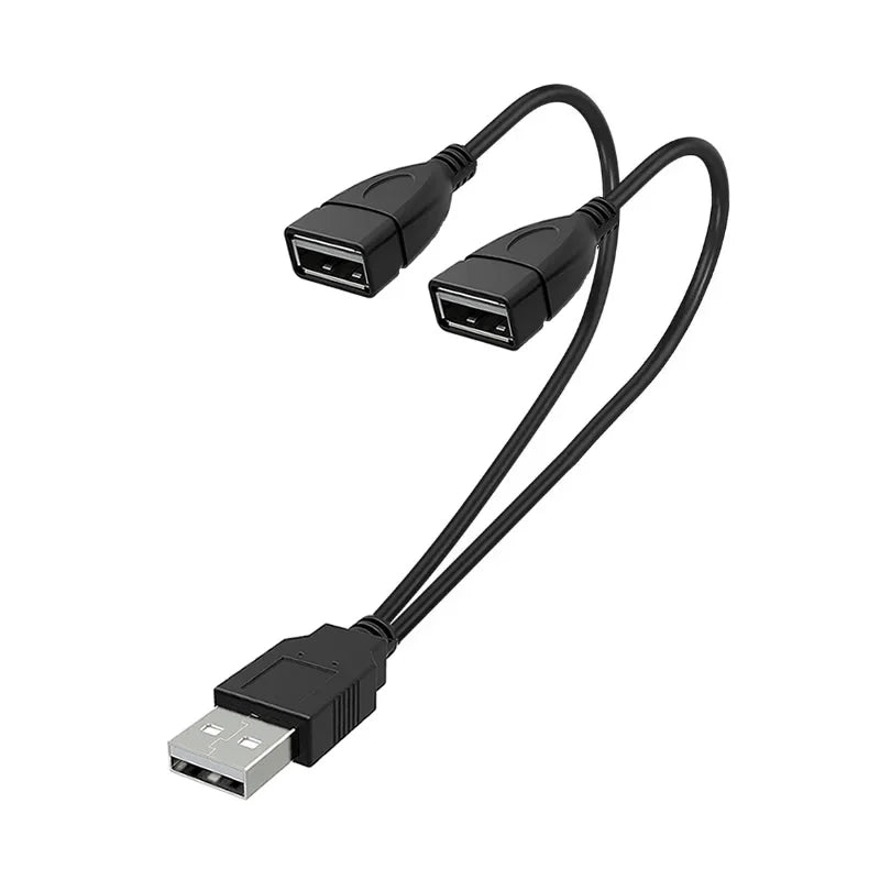 USB 2.0 Y Splitter Cable 1 Male to 2 Female for Data & Charging — 5.9 in (15 cm) or 11.8 in (30 cm)
