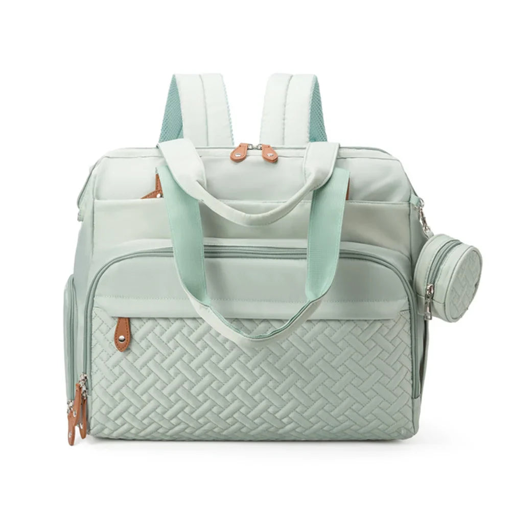 Large Mom Dad Diaper Backpack - Maternity Nappy Bag with Pacifier Pouch