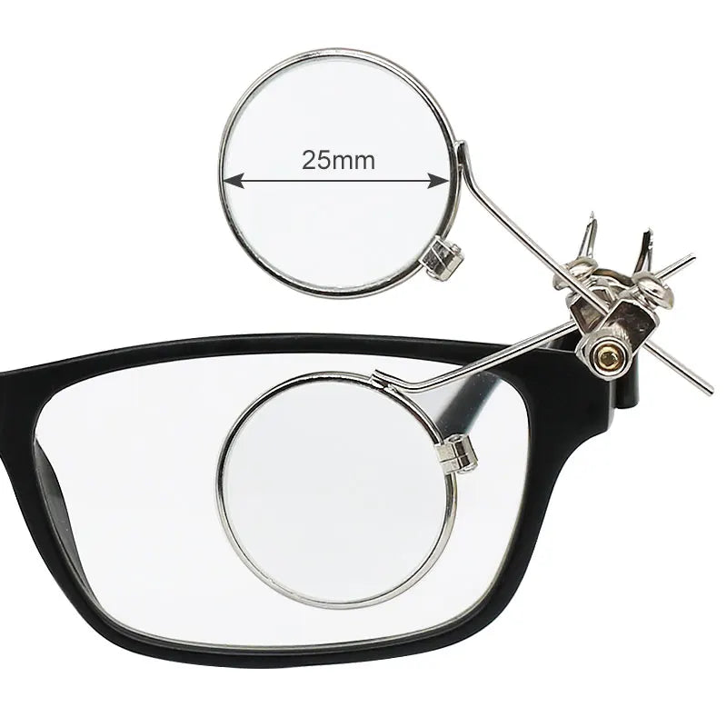 Watch Repair Clip Magnifier 10X Double Lens Mini Monocular Rotating Lens Stainless Steel Frame