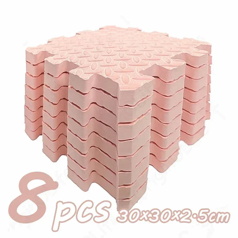 8-Piece 12 x 12 in (30 x 30 cm) 2.5 cm Thick Non-Slip Foam Baby Play Mat — Puzzle Floor Tiles for Crawling, Soundproof & Eco-Friendly