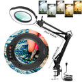 72-LED 4.2-Inch (106 mm) 8X/10X USB Illuminated Magnifying Lamp — 3-Color LED, Adjustable Swing Arm Clamp for Soldering, Repair & Beauty
