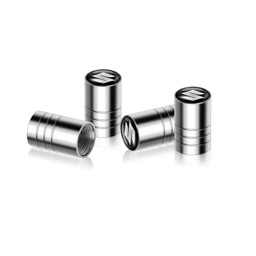 4-Pack Aluminum Tire Valve Stem Caps – Universal Metal Wheel Air Valve Covers