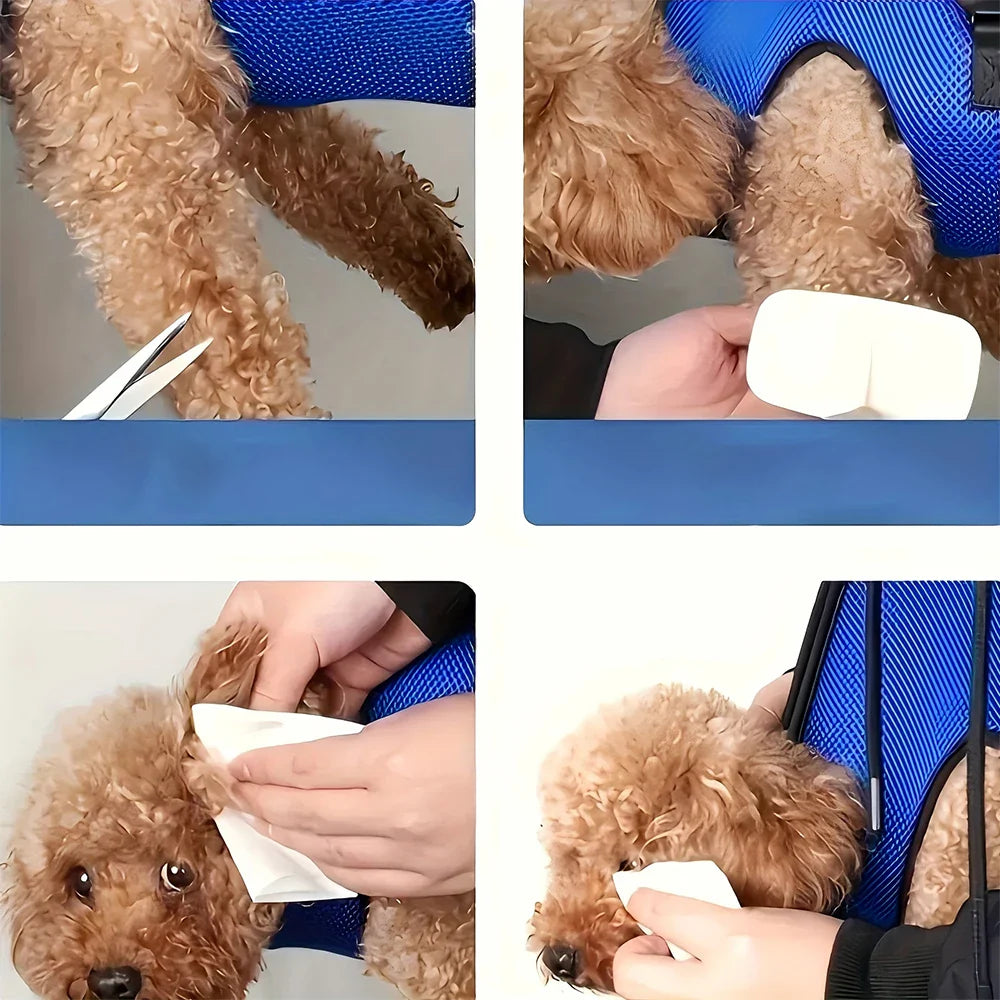 Pet Grooming Hammock for Cats & Small Dogs - Nail Trimming Restraint Bag with Hook Fastener, Anti-Scratch Grooming Aid