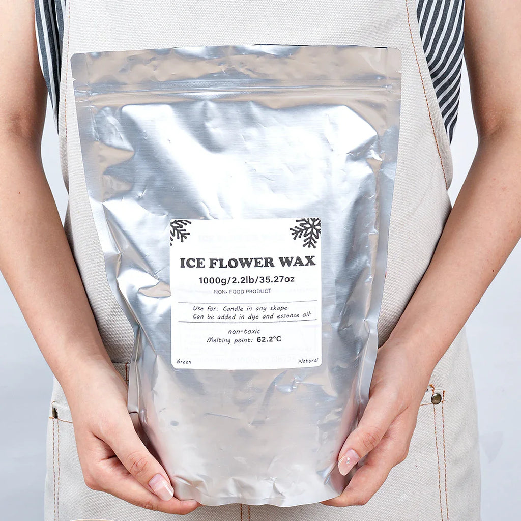 White Sand Wax 500–1000g (17.6–35.3 oz) for DIY Candle Making — Snowflake Wax Pearls & Ice Flower Scented Candle Accessories