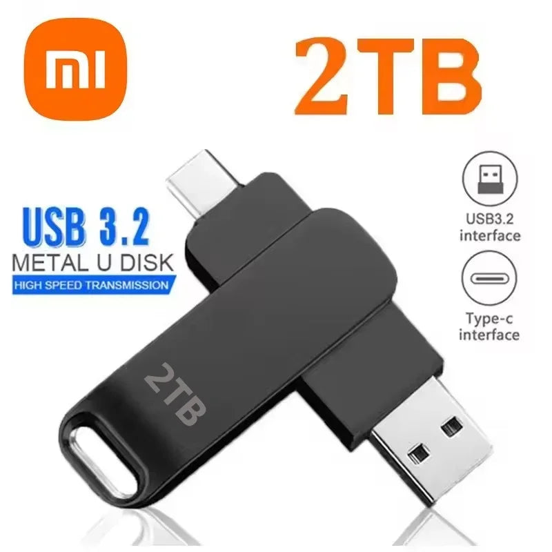 16TB USB 3.2 Type-C Metal Flash Drive - High-Speed Portable Pen Drive, Waterproof