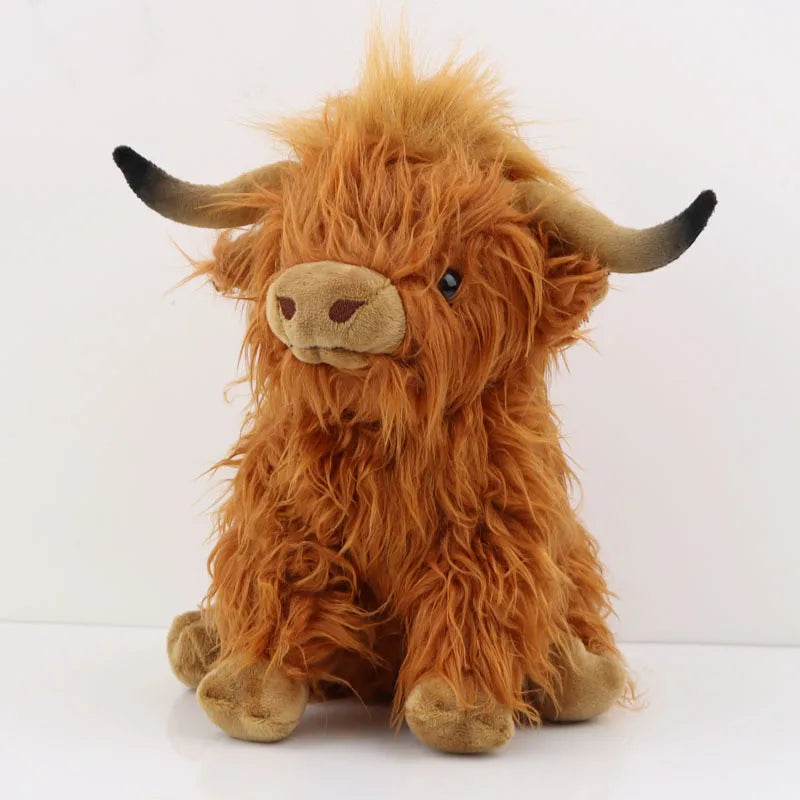 25cm (9.8in) Highland Cow Plush Toy Soft Stuffed Kawaii Animal for Kids Baby Gift Home Decor