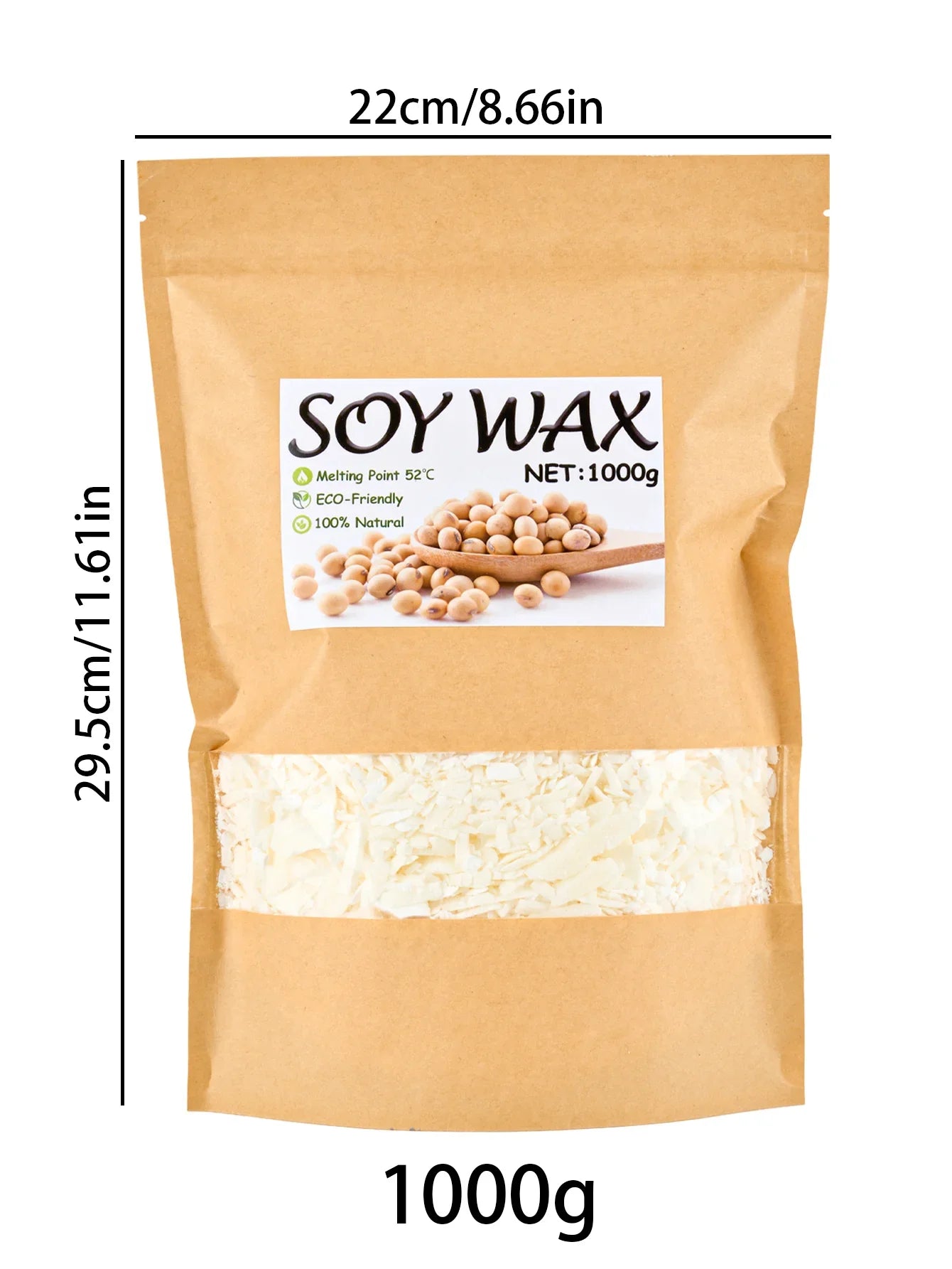 Natural Soy Wax Flakes for Candle Making — 100g to 1000g, 100% Additive-Free
