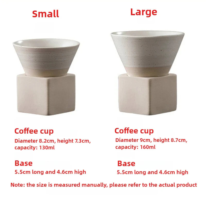 Retro Japanese Triangular Cone Ceramic Tea and Coffee Mug Pottery Porcelain Latte Cup for Home and Office