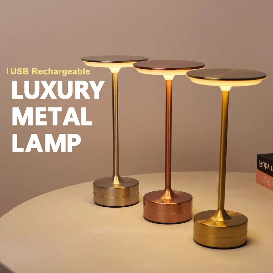 LED Touch Table Lamp USB Rechargeable Dimmable Color-Changing Night Light, Portable Desk Lamp for Bedroom Reading Restaurant Bar