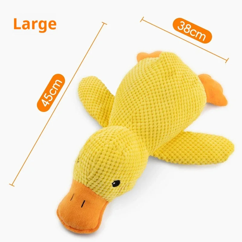 Plush Duck Dog Toy with Squeaker Bite Resistant Chew Toy for Teeth Grinding Relief