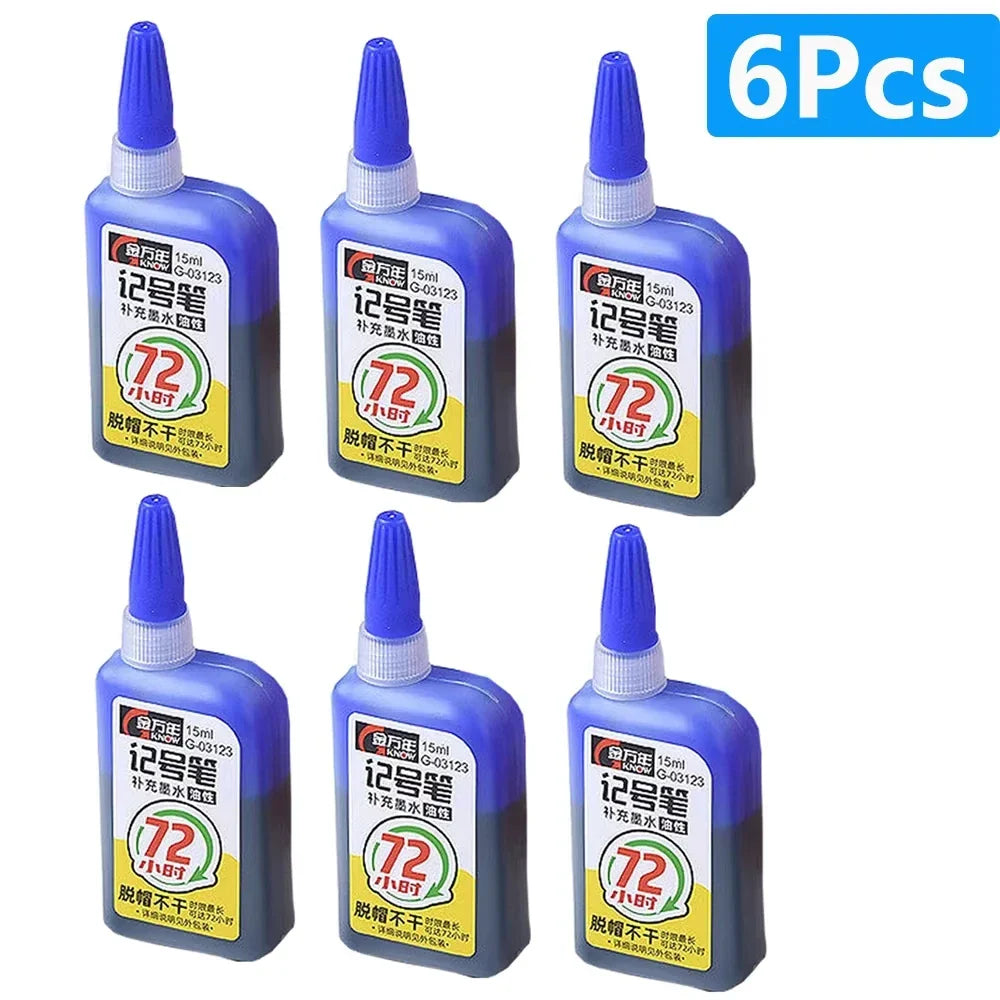Waterproof Carpenter & Tile Marker Pen 45mm Long Nib — Deep-Hole Woodworking Marker, Black Blue Red (1–6 Pack)