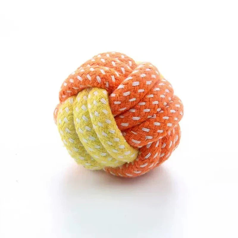 Candy-Colored Cotton Rope Ball Chew Toy for Dogs & Cats — Durable Tug & Fetch Pet Toy