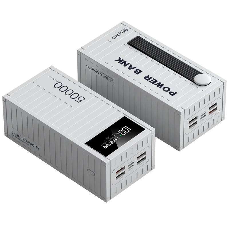 50000mAh 6-Port Power Bank 65W Fast Charge USB-C PD, 4x USB-A & Micro-USB, LED Display