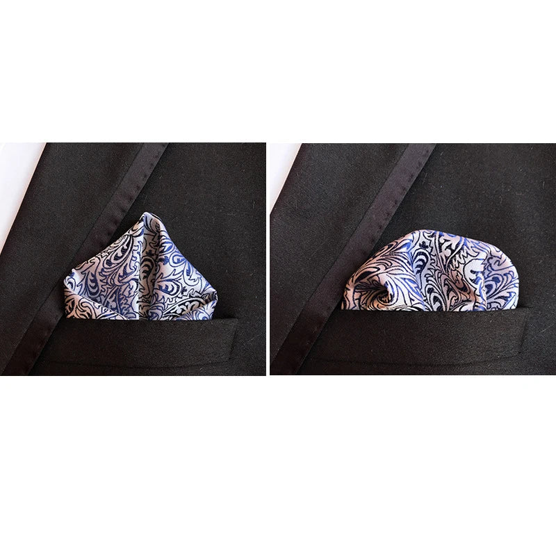 41 Colors 25 x 25 cm (9.8 x 9.8 in) Men's Pocket Square Handkerchief - Paisley, Dot & Stripe Wedding Hanky