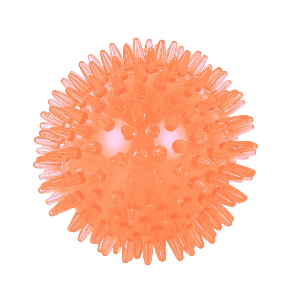 TPR Squeaky Thorn Chew Ball for Dogs & Cats — Teeth Cleaning Puppy Training Toy