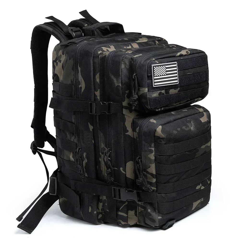 45L (2,746 cu in) Tactical Backpack — 3-Day Outdoor Hiking Camping Trekking Gym Bag for Men & Women