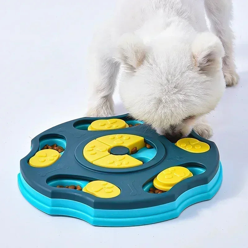 Interactive Dog Puzzle Slow Feeder Bowl - Anti-Slip Food Dispenser to Slow Eating & Boost Puppy IQ for Dogs & Cats