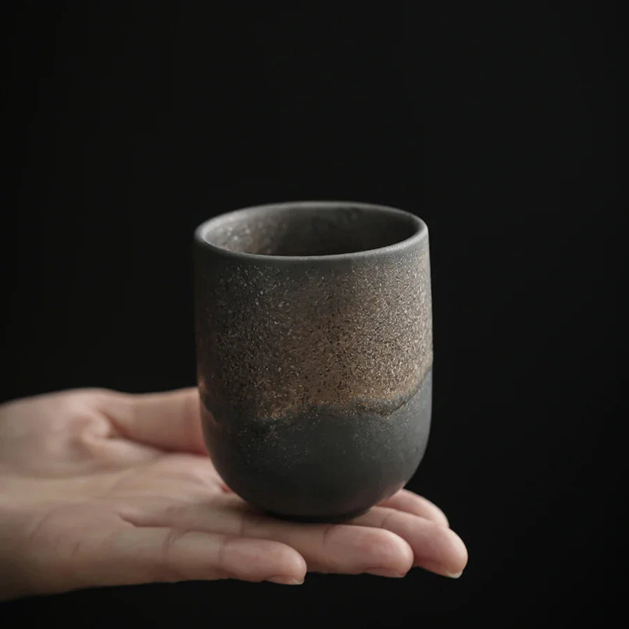 Vintage Ceramic Tea Cup 130 ml (4.4 fl oz) Japanese Stoneware Porcelain Mug for Kung Fu Tea, Sake & Coffee