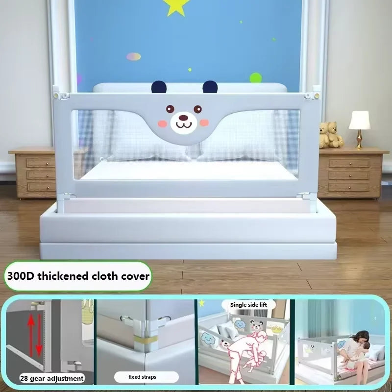 Liftable Baby Bed Guardrail – Strong Safety Rail & Crib Side Bumper, 1.5 m (59 in), 1.6 m (63 in), 1.8 m (71 in), 2.0 m (79 in)