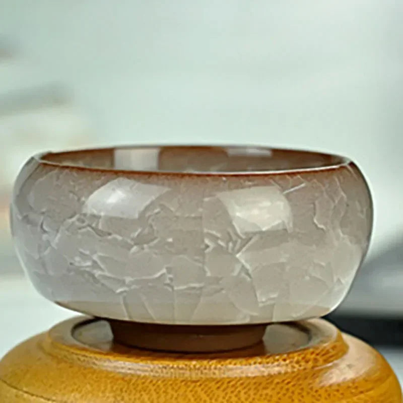 Handmade Ice Crack Ceramic Candlestick Decorative Candle Holder for Home, Party & Wedding