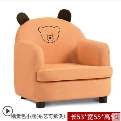 Kids Cartoon Sofa Chair — Children's Toddler Armchair & Learning Stool, Wooden Frame with High-Elastic Foam (22 x 21 x 19.7 in | 56 x 54 x 50 cm)