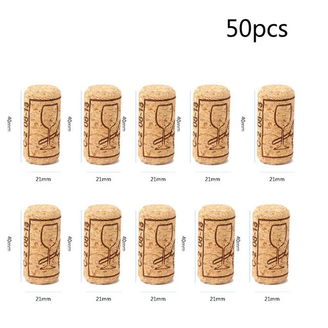 50/100 Pack Natural Cork Wine Bottle Stoppers – Reusable Sealing Corks for Wine Bottles, Bar & Kitchen Accessories
