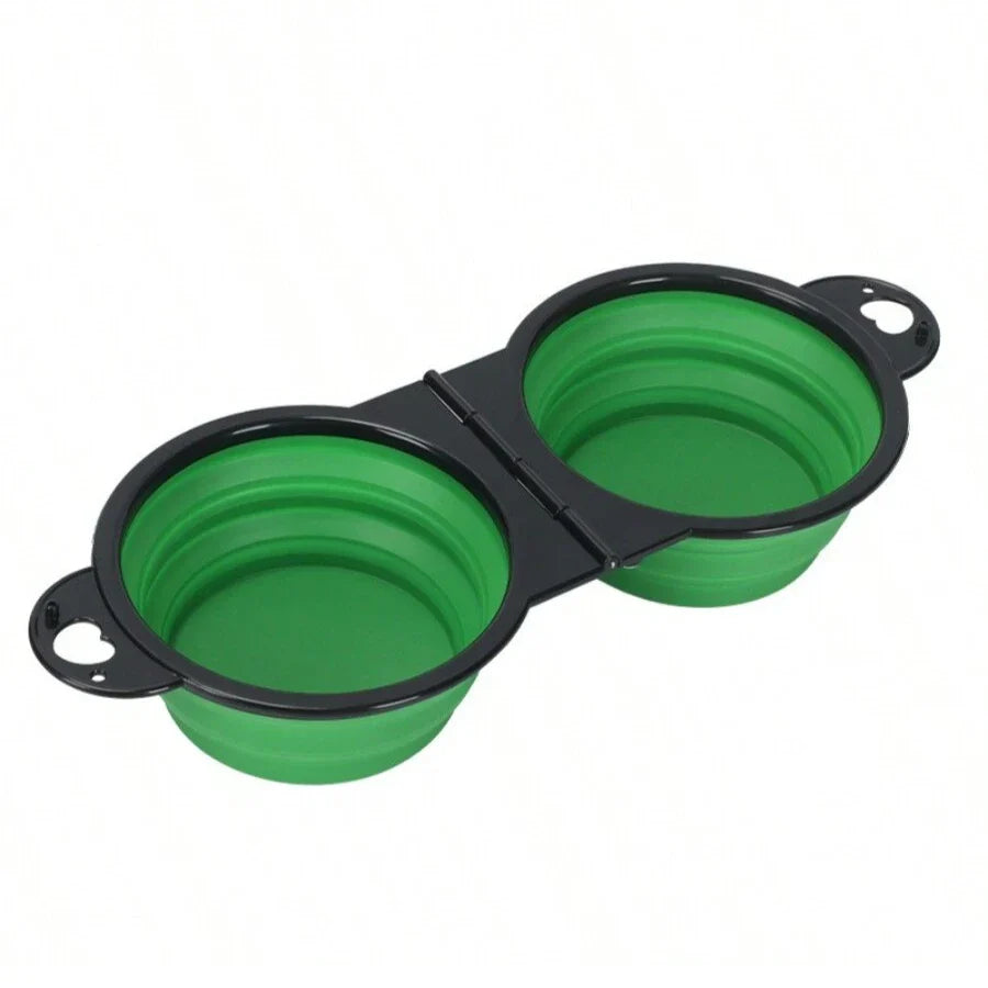 Collapsible 2-in-1 Dual Pet Bowl for Dogs & Cats – Portable Travel Water & Food Bowl, 500ml (16.9 fl oz)