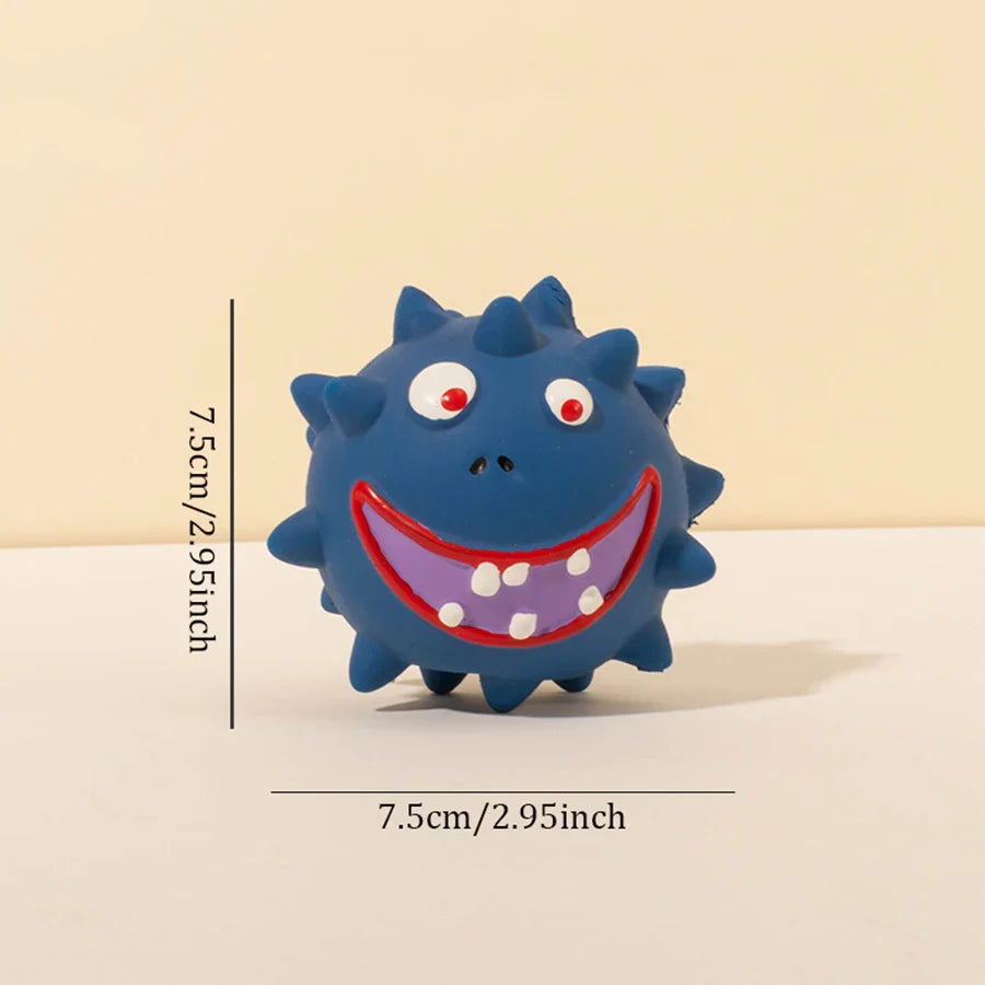 Squeaky Thorn Dog Chew Toy - Bite-Resistant Rubber Molar Cleaner for Puppies & Small Dogs, 3 in (7.5 cm)