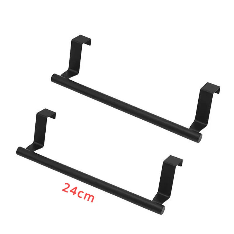 Stainless Steel Over-Cabinet Towel Bar - No-Drill Over-Door Towel Rack for Kitchen & Bathroom (9.4"/24 cm, 14.2"/36 cm)