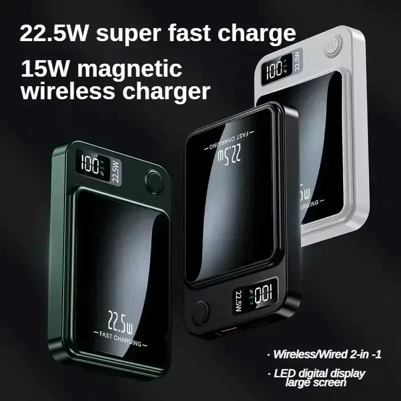 Magnetic Wireless Power Bank 200000mAh 22.5W Fast Charging Portable Charger with Digital Display for iOS & Android
