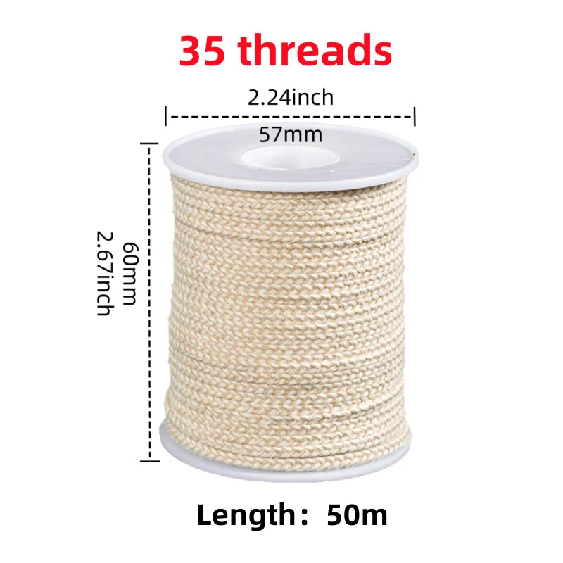 Cotton Candle Wick Roll 50m/61m (164ft/200ft) 21-45 Strand Low-Smoke Eco-Friendly DIY Degreased Wick