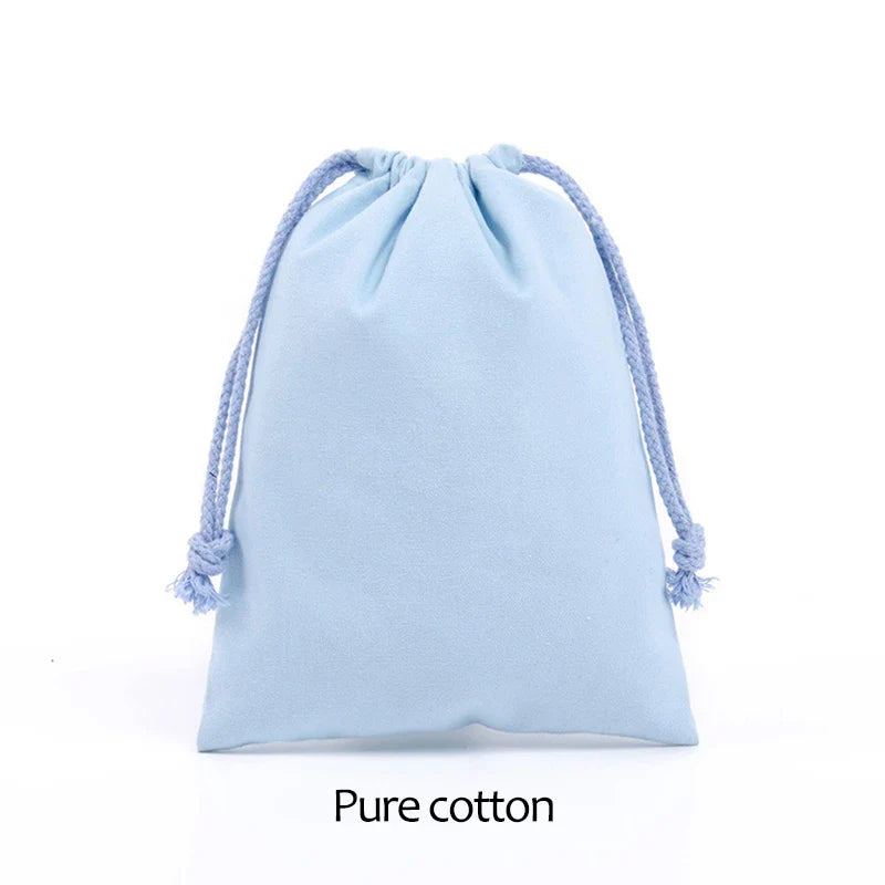 Cotton Drawstring Canvas Bags - White Reusable Gift & Storage Pouches for Candy, Jewelry, Travel and Home Organization