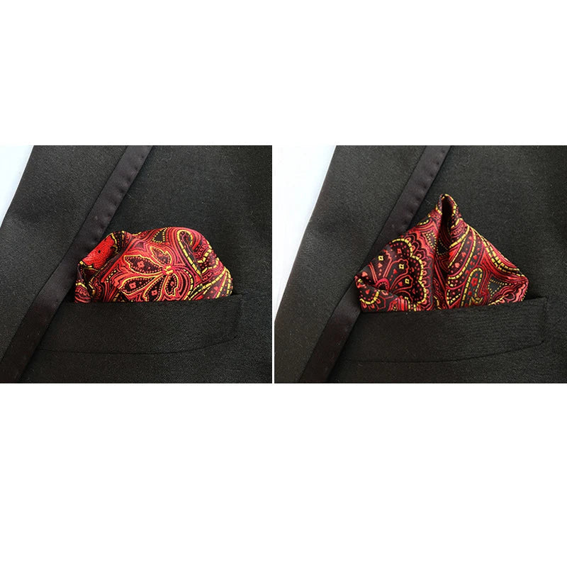 41 Colors 25 x 25 cm (9.8 x 9.8 in) Men's Pocket Square Handkerchief - Paisley, Dot & Stripe Wedding Hanky