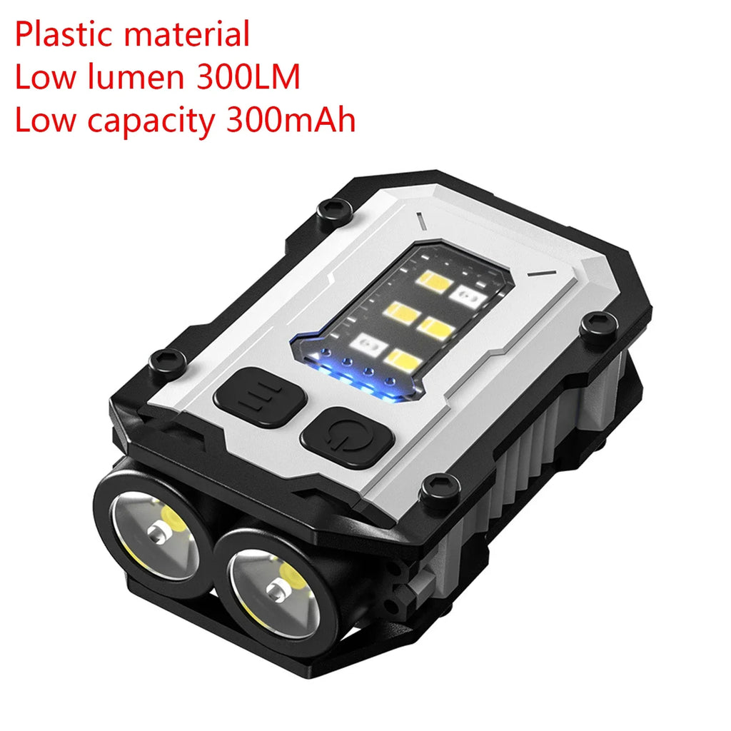 Mini USB Rechargeable LED Flashlight with Tail Magnet – 300 Lumen COB Side Light, Type-C Portable Camping Lantern & Power Bank