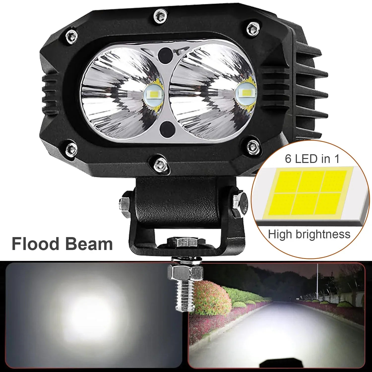 4 in (100 mm) LED Pod Light - Combo Spot + Flood Beam 9-30V Driving Work Fog Light for Car Motorcycle ATV UTV SUV Off-Road 4x4 Boat Truck