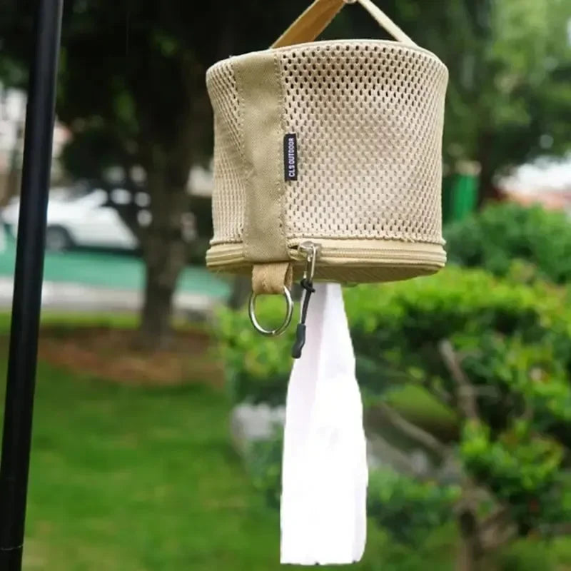 Portable Camping Toilet Paper Holder with Hook - Hanging Tissue Roll Case for Tent, Car & Outdoor