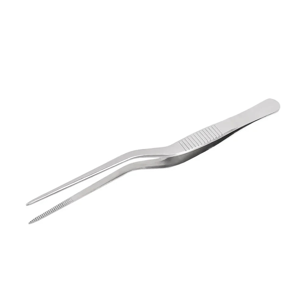 Stainless Steel Kitchen Tweezers & BBQ Tongs, Portable Food Clips — 1 or 3-Pack (14/16/20 cm | 5.5/6.3/7.9 in)