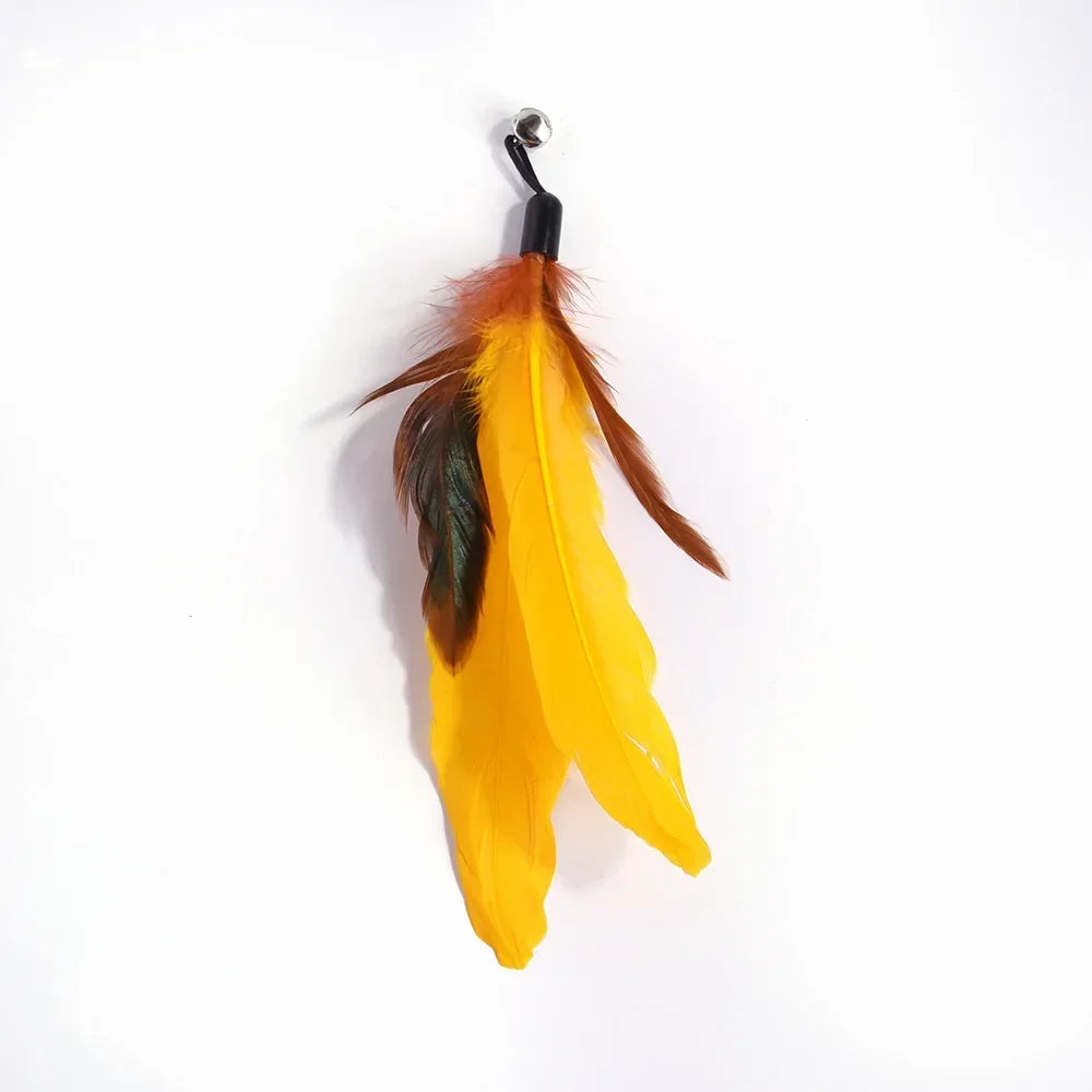 Interactive Cat Feather Toy Refill Kit – Feather Birds, Faux Worm & Foam Ball with Bell for Kittens
