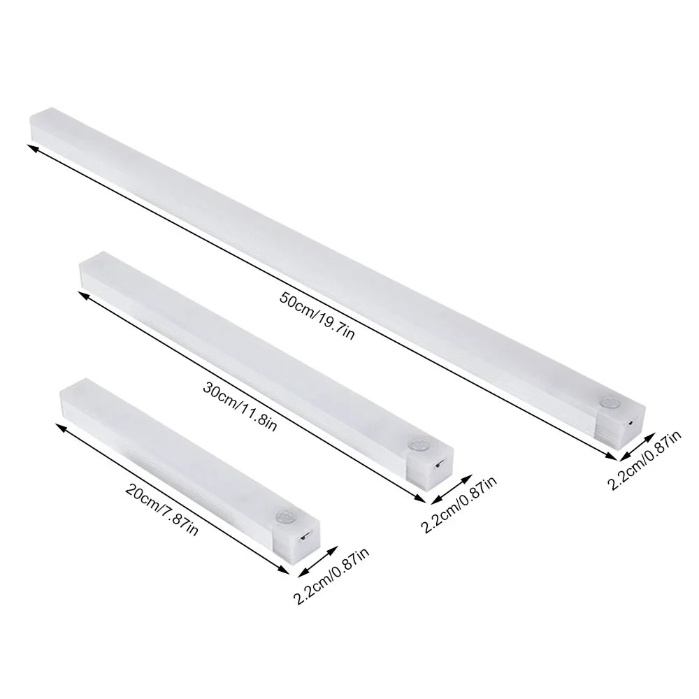 Motion Sensor Rechargeable LED Light for Closet Cabinet Wardrobe, Wireless Under-Cabinet Night Light, 4/8/12/20 in (10/20/30/50 cm)