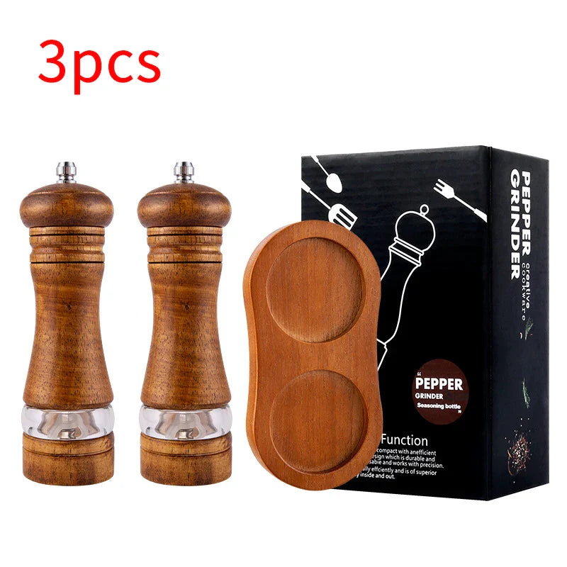 Manual Pepper Mill – Acrylic & Rubber Wood with Ceramic Core | Freshly Ground Pepper Grinder