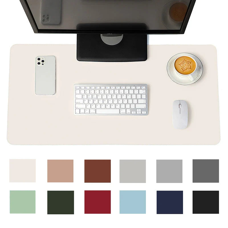 White XXL Gaming Mouse Pad Large Waterproof Non-Slip PU Suede Desk Mat for Keyboard & Mouse