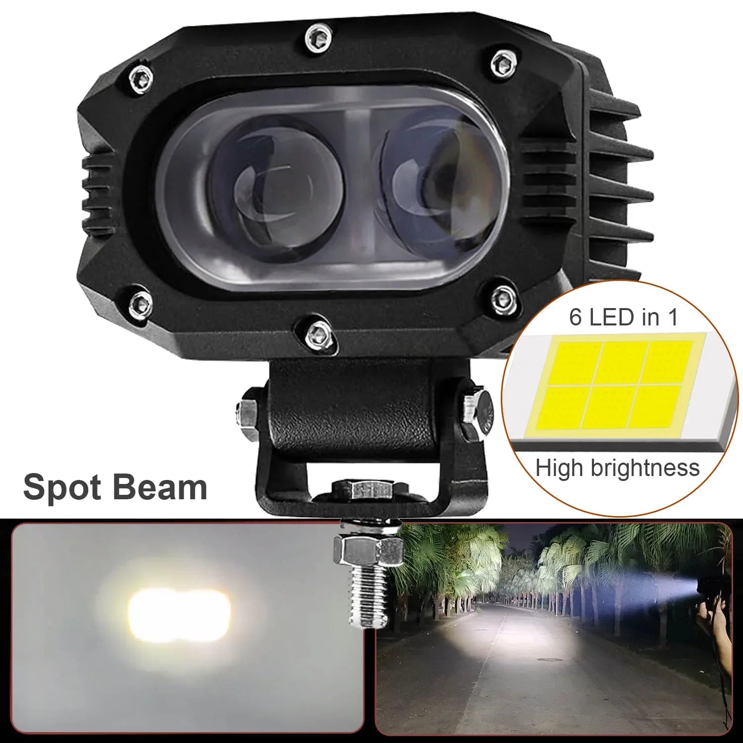 4 in (100 mm) LED Pod Light - Combo Spot + Flood Beam 9-30V Driving Work Fog Light for Car Motorcycle ATV UTV SUV Off-Road 4x4 Boat Truck